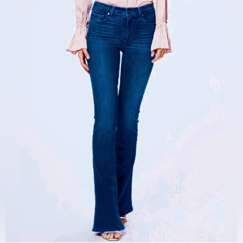 PAIGE Lou Lou Women's Flare Light Blue Jeans Size 24